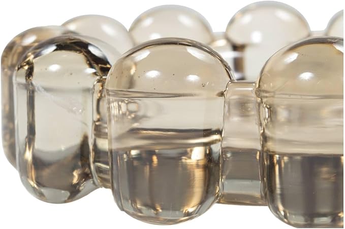 Alice Lane Bubble Candle Dish – Chic Smoky Glass Candle Dish for Home Decor – Decorative Modern Candle Holder for Small Candles & Diffusers