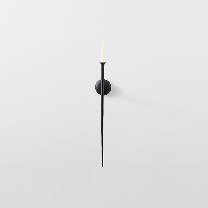 Aspar Wall Sconce, Modern Candle Holder with Elegant Hook Design, Versatile Decorative Lighting for Indoor Wall Decor and Ambiance Setting, Black (Candle Not Included)