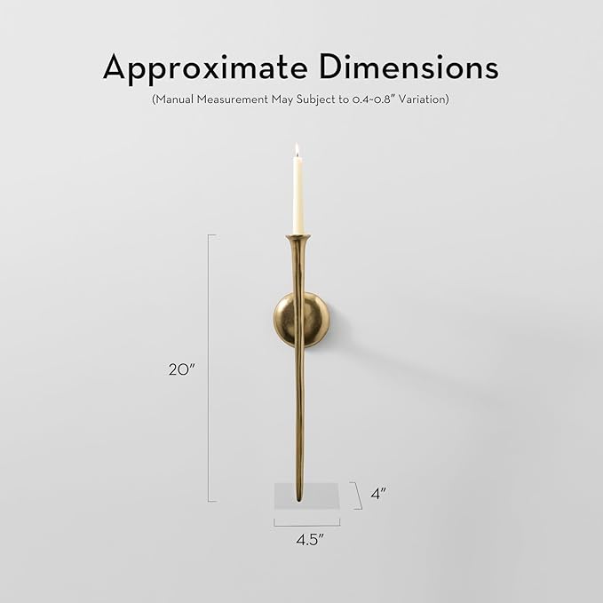 Aspar Wall Sconce, Modern Candle Holder with Elegant Hook Design, Versatile Decorative Lighting for Indoor Wall Decor and Ambiance Setting, Gold (Candle Not Included)