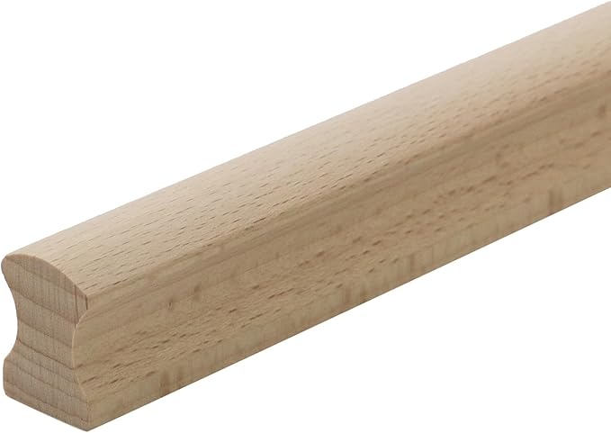 10Pcs Unfinished Beech Wood Solid Furniture Pulls Handles,Unfinished Unpainted Paintable Wooden Cupboard Closet Drawer Handle Pull,Length 11.81",Hole Dis.8.82"