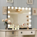 Black Hollywood Vanity Mirror with Lights, 9 Dimmable Bulbs, 3 Color Lights,Make Up Lighted Mirror, 10x Magnification 360°Rotation(12" x 14")