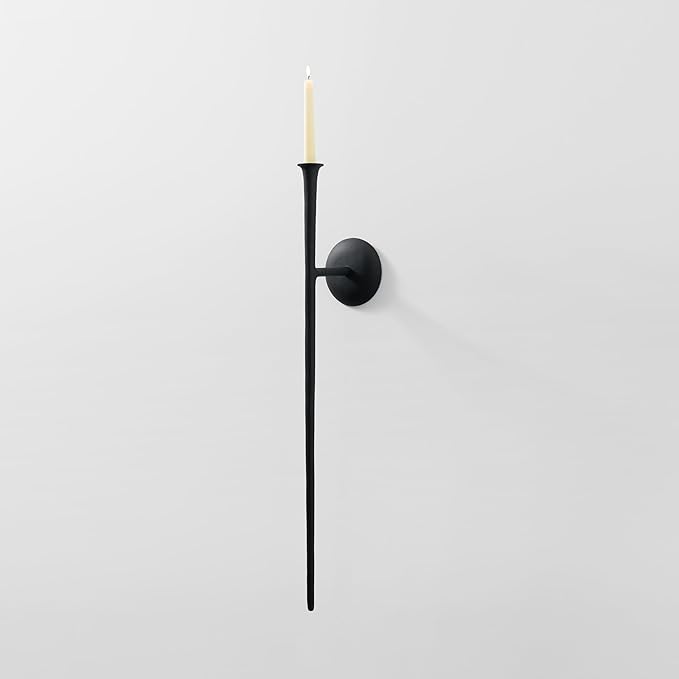Aspar Wall Sconce, Modern Candle Holder with Elegant Hook Design, Versatile Decorative Lighting for Indoor Wall Decor and Ambiance Setting, Black (Candle Not Included)