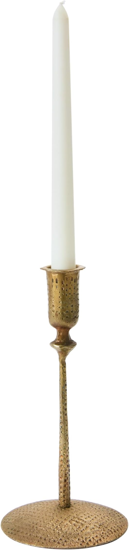 Creative Co-Op Hand-Forged Hammered Metal Taper, Antique Brass Finish Candle Holder