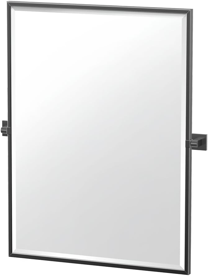 Gatco 4059MXFS Elevate Framed Rectangle Mirror, Matte Black, 32.5"H