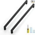 Ravinte 10 Pack Black Cabinet Pulls 12-3/5 Inch Square Cabinet Handles Matte Black Kitchen Hardware for Cabinet Drawer Pulls Come with Screwdriver