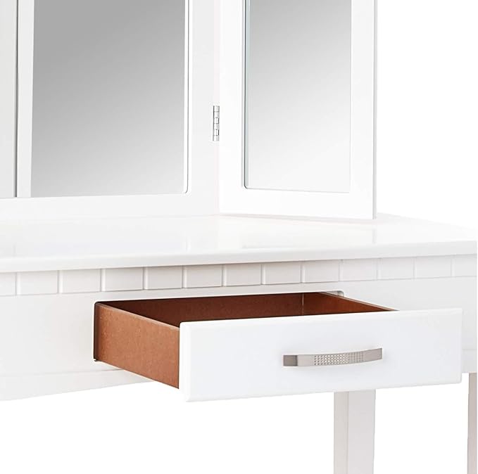Frenchi Home Furnishing Vanity Set with Stool and Mirror