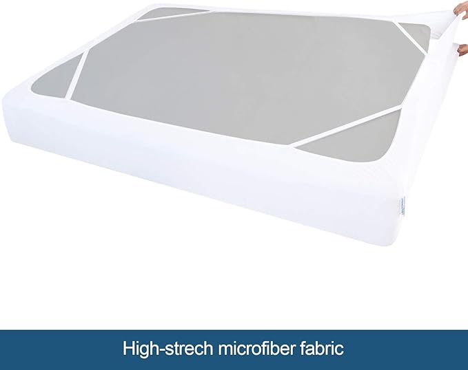 Box Spring Cover King Size with Smooth and Elastic Woven Material, Alternates for Bed Skirt, Wrinkle & Fading Resistant, Washable, Dustproof, White, 2 Pack