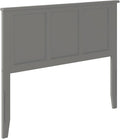 AFI, Madison Full Solid Wood Panel Headboard with Attachable Charger, Grey