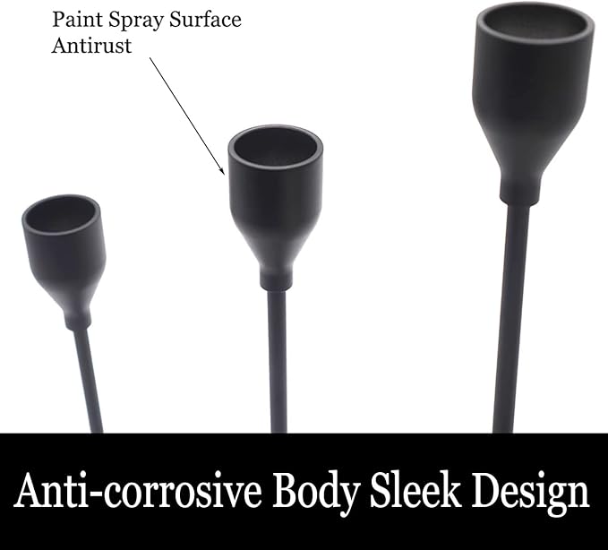 Denique Candlestick Holders 2 Sets, 6 PCS Matte Black Taper Candle Holders, Candlestick Holders Set for Table Centerpiece Vintage Modern Candle Holders for Home Wedding Decoration