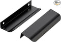 Ravinte Hardware 10 Pack Black Cabinet Handles, 5 Inch (128mm) Finger Edge Pulls, 4 Inch Hole Center, Finger Pulls for Cabinets