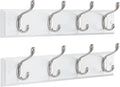 AMADA HOMEFURNISHING Coat Rack Wall Mount 2 Pack, Wall Hooks for Coats, Hats - White