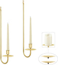 XAROO Gold Candle Sconces, Taper & Pillar Wall Candle Holder, Metal Sconces Wall Decor Set of 2, for Living Room, Entryway, Fireplace, Wedding, Gifts for Women, Men, Mom or Dad