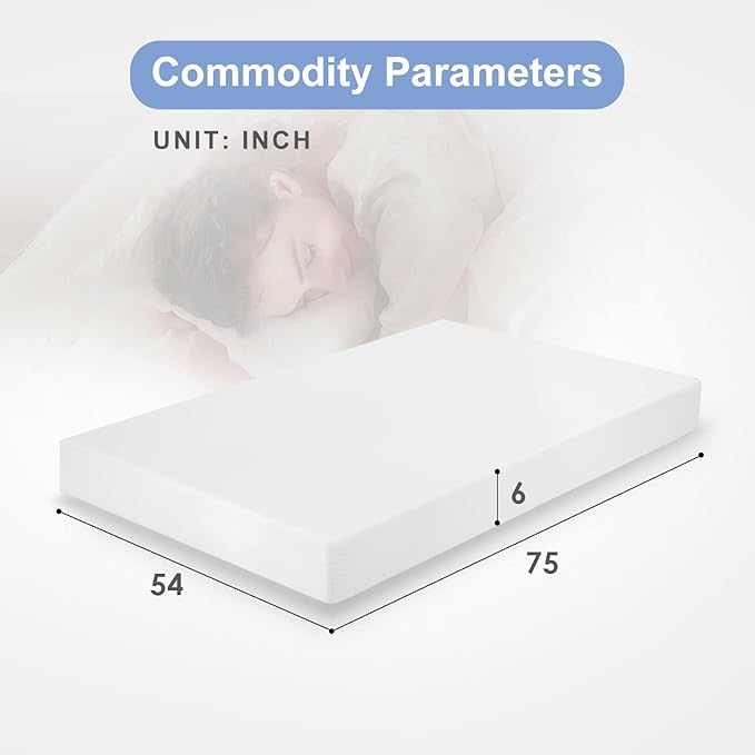 BestMassage | 6 Inch Full Mattress | Gel Memory Foam | Medium Firm Feel | White | Bed in a Box, CertiPUR-US Certified | Pressure Relief, Cooling Ventilated Foam | Breathable Knit Cover