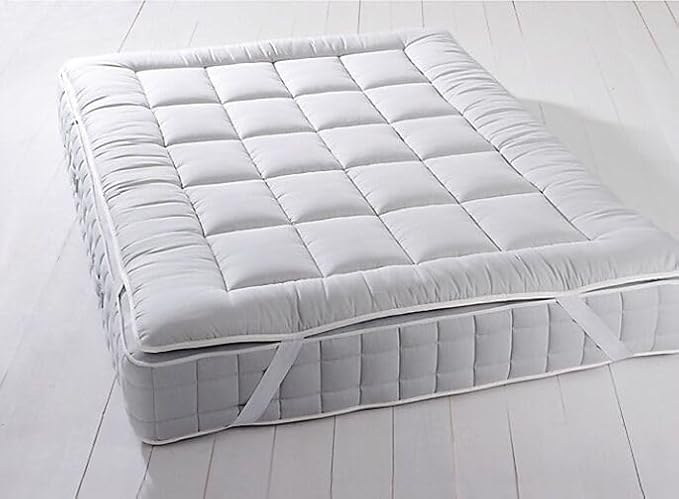 Royal Hotel Bedding Mattress Topper, King, 2 Inches Hypoallergenic Overfilled Down Alternative Anchor Bands Mattress Topper