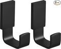 BESy Brass Clothes Hook Single Towel Hook for Bathroom Kitchen Garage Square Style Robe Hooks Coat and Hat Hook, Self Adhesive with Glue or Wall Mounted with Screws, Two Packs, Matte Black