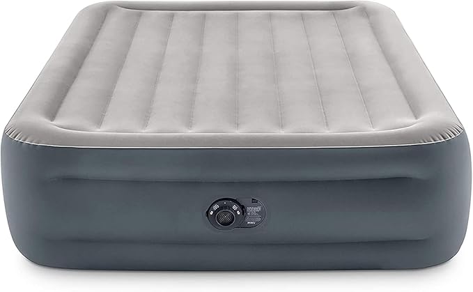 Intex Dura-Beam Series Essential Rest Airbed with Internal Electric Pump, Bed Height 18", Queen (2020 Model)