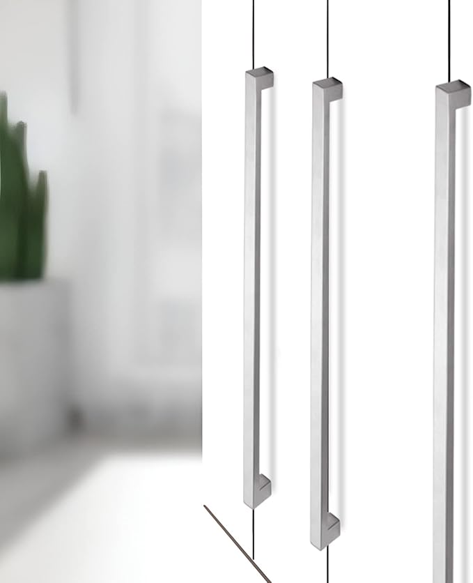 Cabinet Pulls Brushed Nickel Cabinet Handles Square Drawer Pulls, 40 Pack 3 Inch Stainless Steel Kitchen Door Cupboard Cabinet Handles, Cabinet Hardware Drawer Handles, 76mm Hole Centers