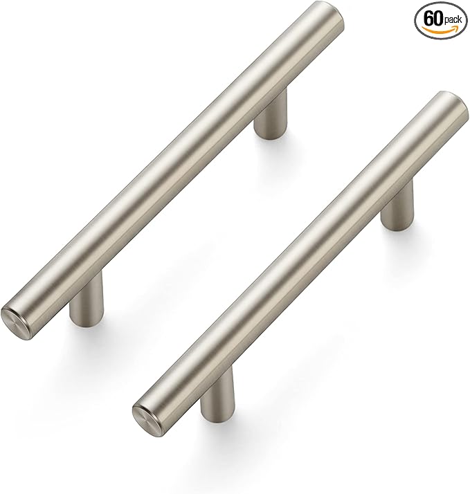 Ravinte 60 Pack 6 inch Cabinet Pulls Brushed Nickel Stainless Steel Kitchen Cupboard Handles Cabinet Handles, 3.5 inch Hole Center