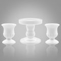White Unity Candle Holder - Glass Candle Holders for Pillar Candles Taper Candles, Glass Candlestick Holders Set of 3, Decorative Clear Glass Candlestick Holder for Wedding Church Centerpiece