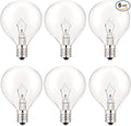 30 Watt G50 Wax Warmer Light Bulbs, Replacing Bulbs for Full Size Scentsy Warmers, E12 Base G16.5 Globe Clear Bulb for Candle Wax Warmer, Long Lifespan, 120 Volt (6 Pack)
