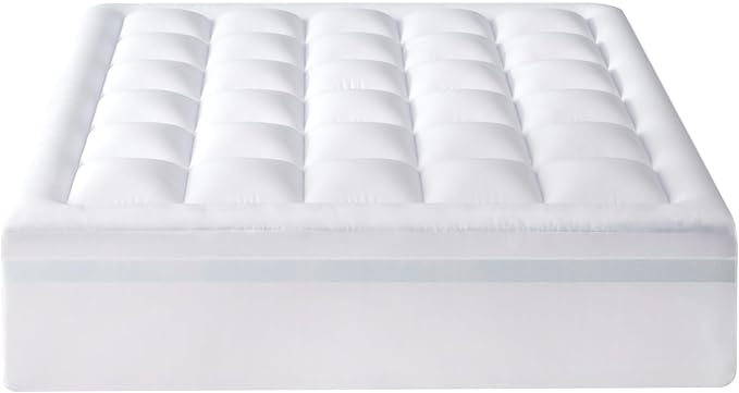 Best Price Mattress 4 Inch Pillowtop Mattress Topper and Pad Combo, 2 Inch Egg Crate Foam Mattress Topper, 2 Inch Plush Mattress Pad, Certified Safe Foam and Fabric, Dorm Essentials, King