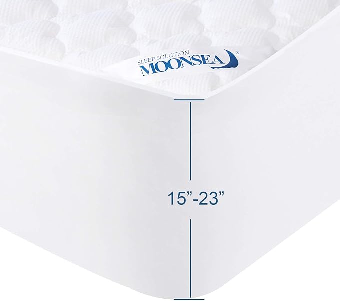 California King Air Mattress Cover, Thick Quilted Mattress Topper, Soft Breathable and Noiseless Down Alternative Fiber Pillow Top Mattress Pad with Deep Pocket Fits Up to 23 Inch Mattress(72"X82")