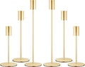 zeochyni Matte French Gold Candle Holders Set of 6, Elegant Candlestick Holders for Wedding Centerpieces Dining Tables Parties Home Decor Events, Taper Candle Holders Fit 3/4 Inch Candles
