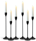 Brass Black Metal Taper Candle Holder, Vintage Candlestick Holders, Candle Sticks Holder Decor for Wedding Wedding, Dinning, Party, Fits 3/4 inch Thick Candle&Led Candles (Set of 6 Pcs)
