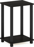 Furinno Simplistic Night Stand, 2-Tier Compact Nightstand with Open Shelf, Toolless Small Bedside Table, End Table, Side Table, for Bedroom, Living Room, Black Espresso