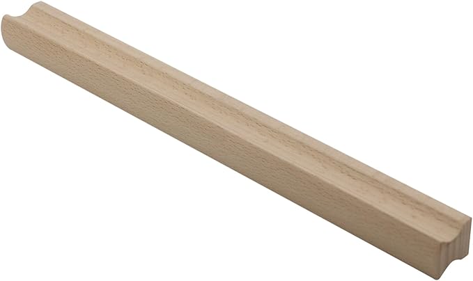 10Pcs Unfinished Beech Wood Solid Furniture Pulls Handles,Unfinished Unpainted Paintable Wooden Cupboard Closet Drawer Handle Pull,Length 11.81",Hole Dis.8.82"