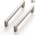Ravinte 20 Pack Solid 3-3/4 Inch Center to Slim Square Bar Drawer Handles Cabinet Brushed Nickel Pulls Kitchen Hardware, Satin Nickel, 3-3/4'' Hole