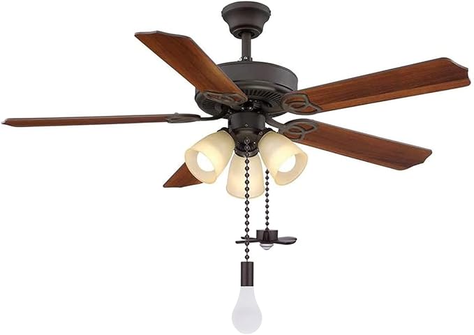 SmoTecQ Lengthened 24 Inch Ceiling Fan Pull Chain Extender with Decorative Frosted Glass Bulb and Fan Cord (ORB)