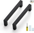 Ravinte 25 Pack Black Cabinet Pulls 5 Inch Square Kitchen Cabinet Handles Matte Black Kitchen Hardware for Drawer Pulls Drawer Handles Come with Screwdriver