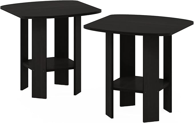 Furinno Simple Design End Table, 2-Pack, Espresso