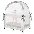 Pack and Play Tent, Crib Tent to Stop Baby from Climbing Out, Baby Safety Tent Cover for Pack N Play, Mini Cribs & Playpen, Pop Up Crib Net Against Falls (39.6" L x 27.6" W x 49.2" H)