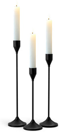 Brass Black Metal Taper Candle Holder, Vintage Candlestick Holders, Candle Sticks Holder Decor for Wedding Wedding, Dinning, Party, Fits 3/4 inch Thick Candle&Led Candles (Set of 3 Pcs)