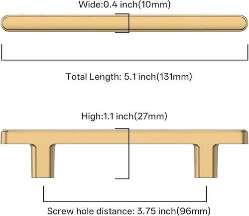 2244 10 Pack 3.75 Inch(96mm) Kitchen Cabinet Handles Champagne Bronze Cabinet Pulls Kitchen Cabinet Hardware Drawer Pulls for Cupboard Wardrobe 2244