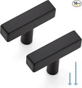 JOY DECOR 10 Pack Single Hole Matte Black Square Cabinet Handles Stainless Steel Cabinet Hardware Pulls for Kitchen and Drawers with 2 Inch Overall Length