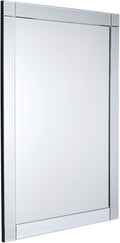 Hamilton Hills Rectangular 30x40 inch Silver Framed Vanity Mirror | Beveled Edge Squared Corner Frame Vanity Wall Mirror | Classy Decorative Bathroom Mirrors for Vanity, Hallway or Entry - Hanging