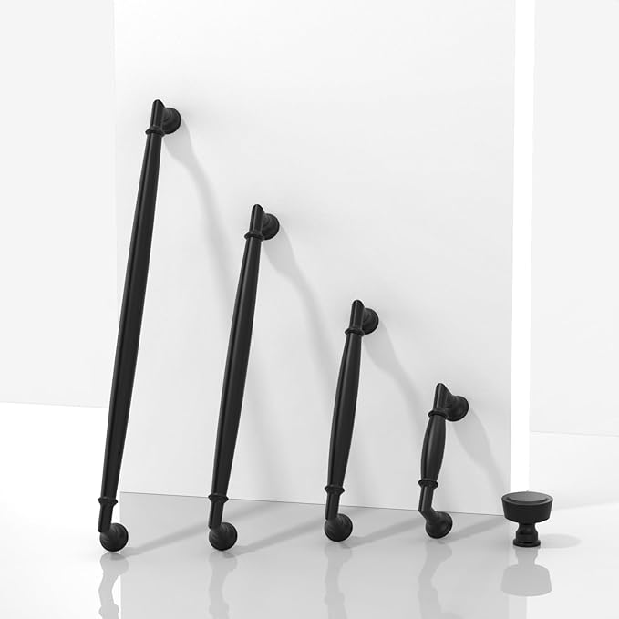 10 Pack Matte Black Cabinet Knobs Single Hole Cabinet Pulls Round Kitchen Cabinet Knobs