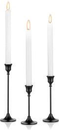 Nuptio 3 Pcs Black Candlestick Holders Taper Candles Holder Candle Stick Holder for Dining Table Halloween Candle Holders for Tapered Candles Decorative Centerpiece for Christmas Party Housewarming