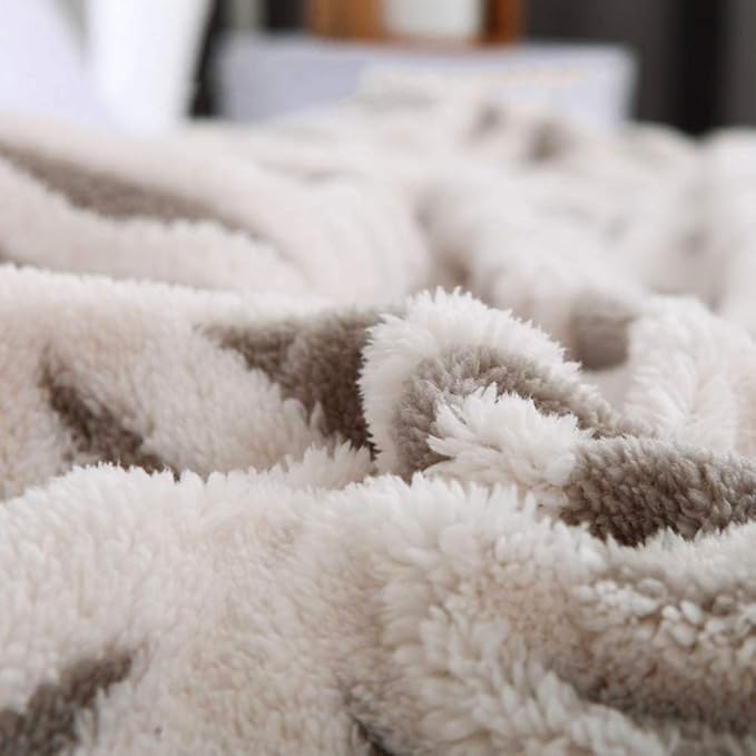 LOMAO Sherpa Fleece Blanket 90x110 Fuzzy Soft Throw Blanket Dual Sided Blanket for Couch Sofa Bed (Grey, 90''x110'')