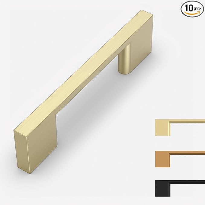 10 Pack Brushed Gold Cabinet Pulls 3 Inch Cabinets Handles Kitchen Hardware Handles for Cabinets Gold Dresser Pulls