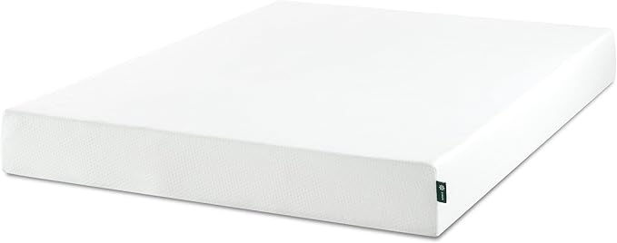 ZINUS 8 Inch Green Tea Memory Foam Mattress, Queen, Fiberglass Free, Patented Custom Contour Support, Sturdy Base Foam, CertiPUR-US Certified, Mattress in A Box, White