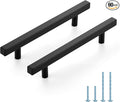 JOY DECOR 60 Pack 5 Inch Matte Black Square Cabinet Handles Stainless Steel Cabinet Hardware Pulls for Kitchen and Drawers with 7-3/8 Inch Overall Length