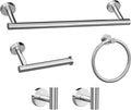 Bathroom Hardware Towel Bar Set -Brushed Nickel Bathroom Accessories Set - Including 16" Hand Towel Bars - Toilet Paper Holders - Towel Rings - Robe Towel Hooks.