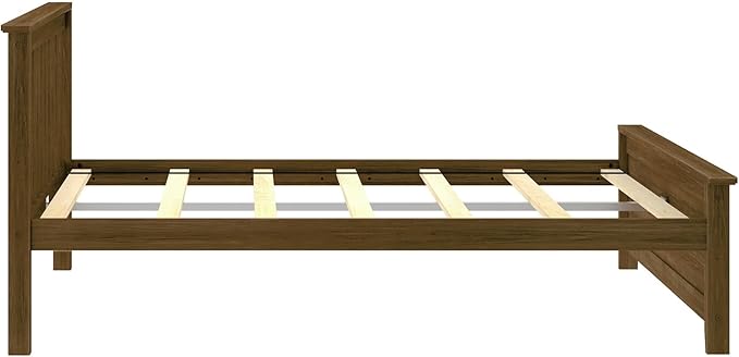 Plank+Beam Solid Wood Full Bed Frame, Platform Bed with Headboard, Walnut