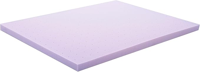 LUCID 3 Inch Lavender Infused Memory Foam Mattress Topper, Queen Size – Ventilated Design – Pressure Relieving Bed Topper - Mattress Pad – CertiPur Certified