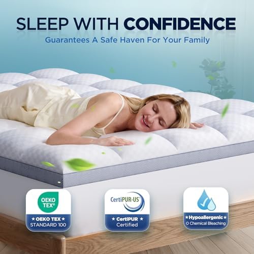 Premium Memory Foam Mattress Topper Twin for Ultra Comfort, 2" Plush Pillow Top Twin Mattress Topper with Breathable Air Mesh Sides, Soft Mattress Pad Cover with Deep Pocket Fits 6-21" Mattress