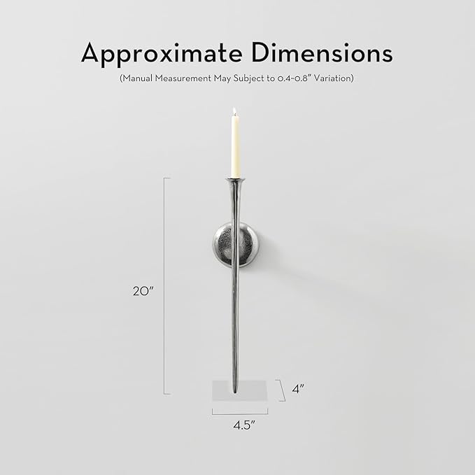 Aspar Wall Sconce, Modern Candle Holder with Elegant Hook Design, Versatile Decorative Lighting for Indoor Wall Decor and Ambiance Setting, Silver (Candle Not Included)
